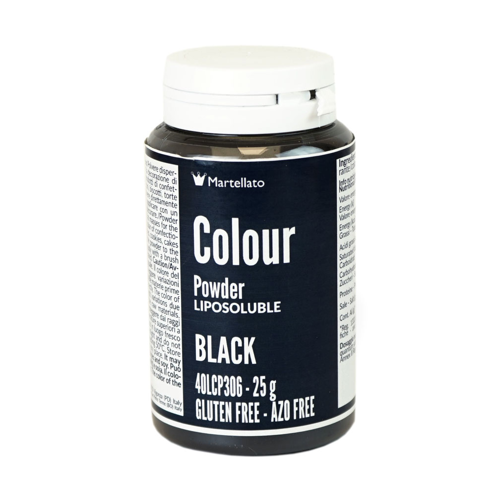 Colour Powder Black Liposoluble 25 g Martellato