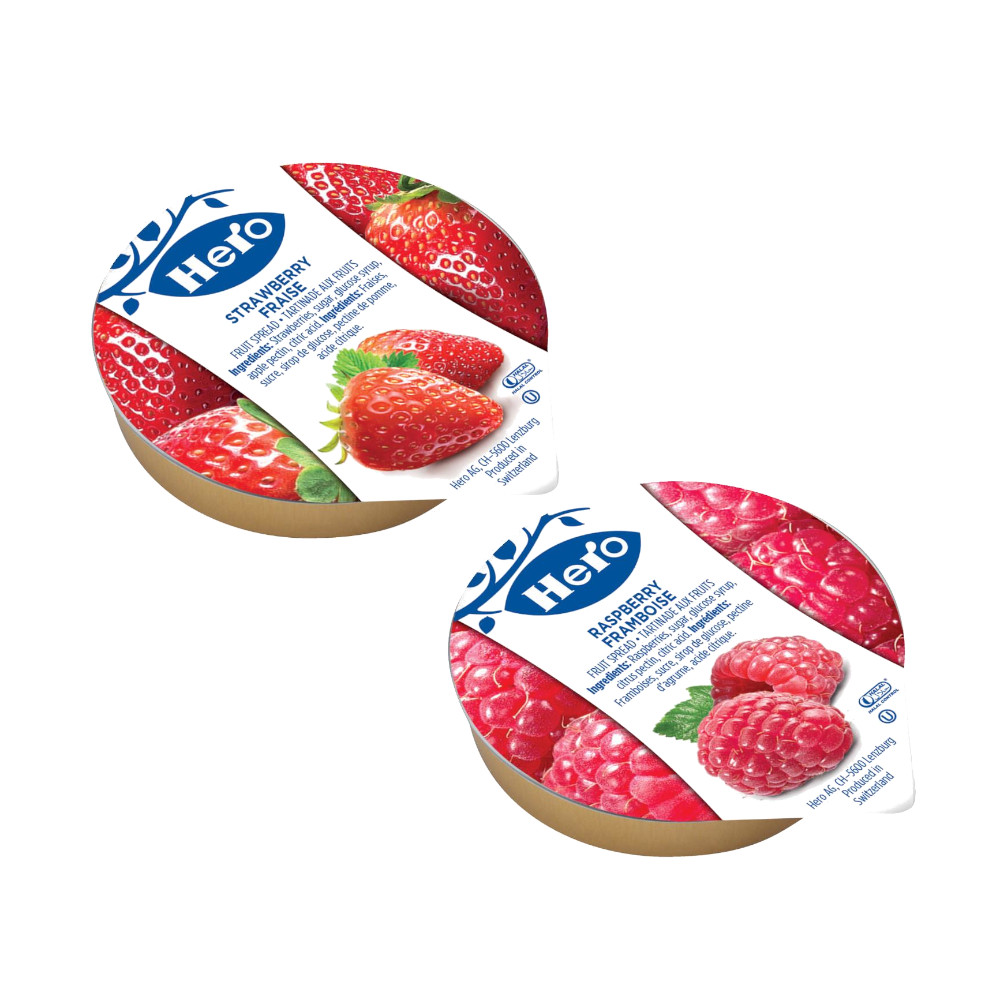 Strawberry and Raspberry Jam (14.2g) Assorted 40 ct Hero