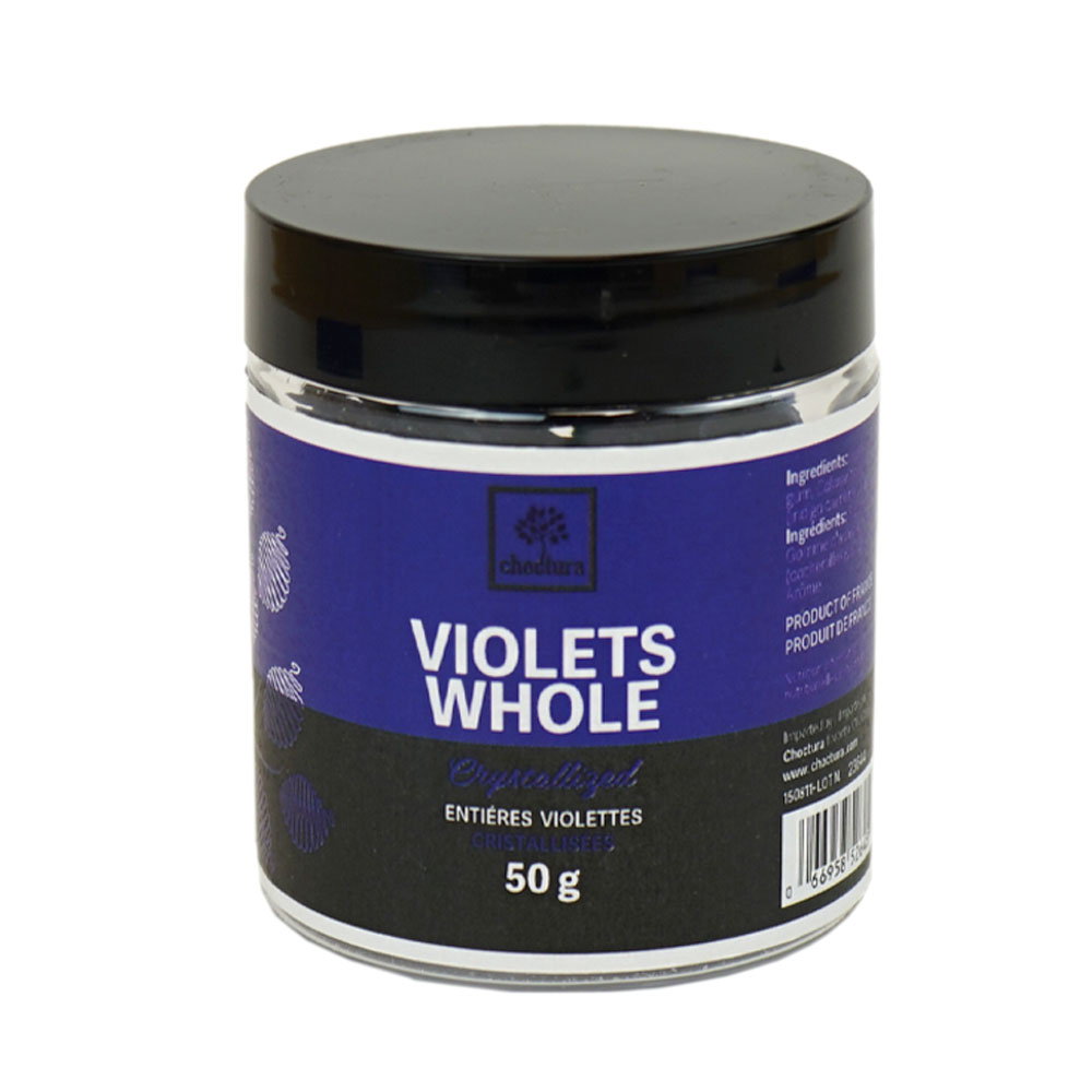 Crystallized Violet Flowers Whole 50 g Choctura