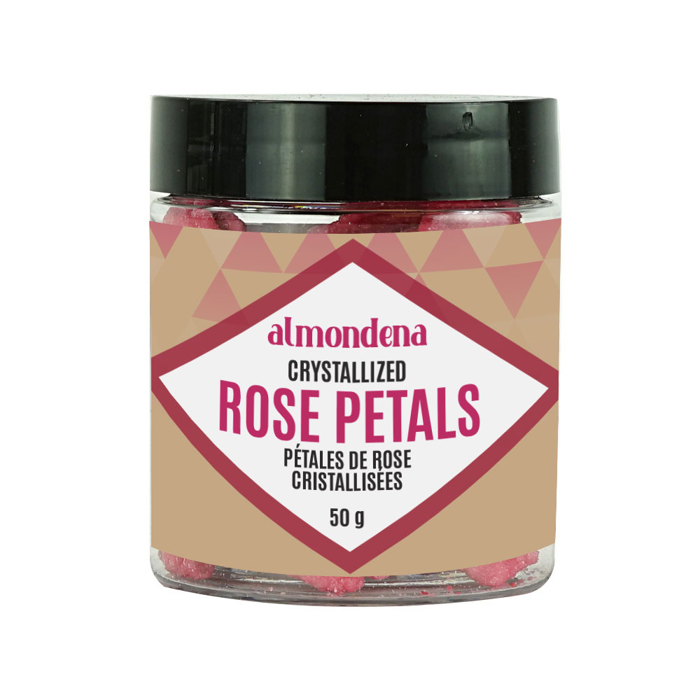 Larges Pétales de Rose Cristallisés 50 g Almondena