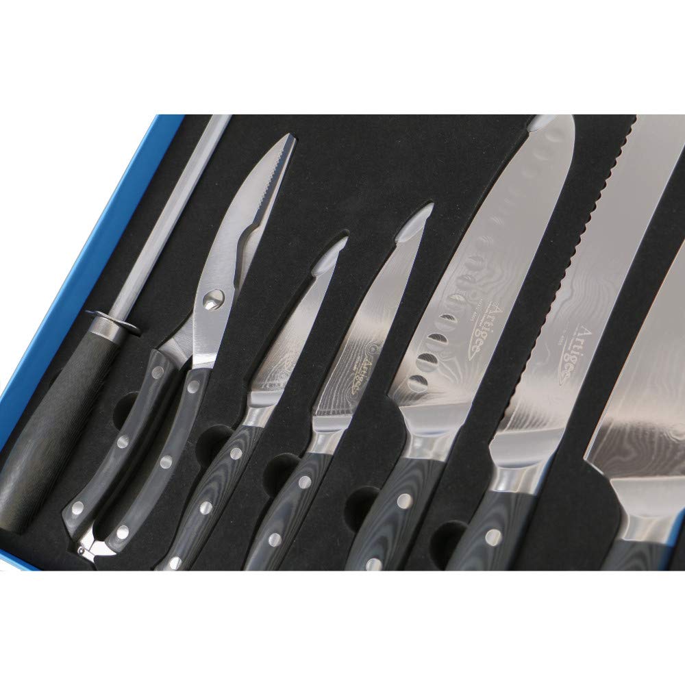 Damascus VG10 Knife Set 7 Piece Artigee