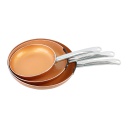 Frying Pan Set Copper Ceramic 3 Pc-