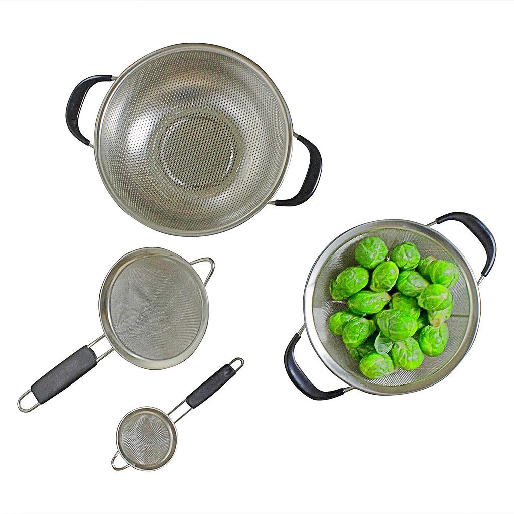 Steel Colander & Strainer Set 4 pc Artigee