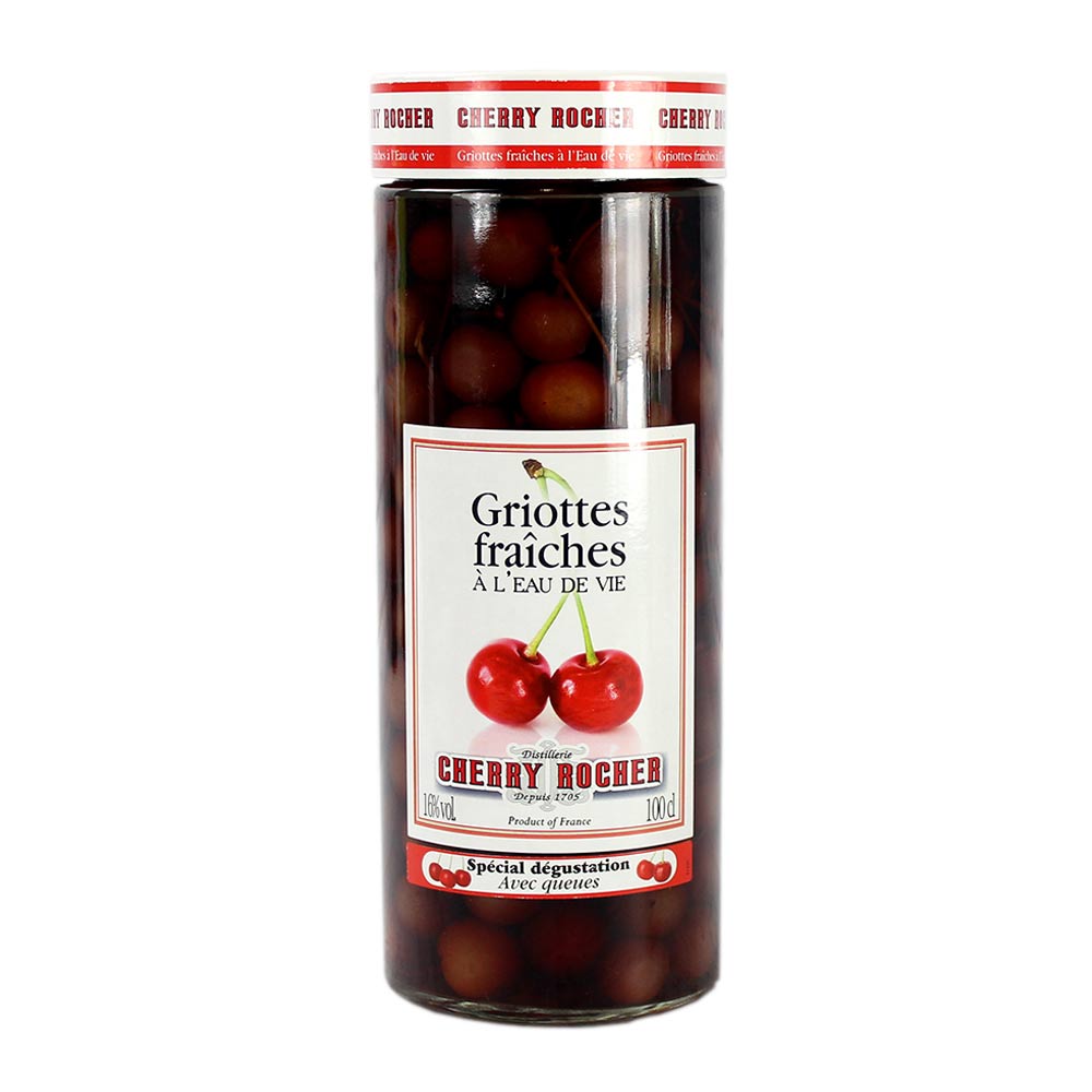 Cerises avec queue dans la liqueur . 1 L Cherry Rocher