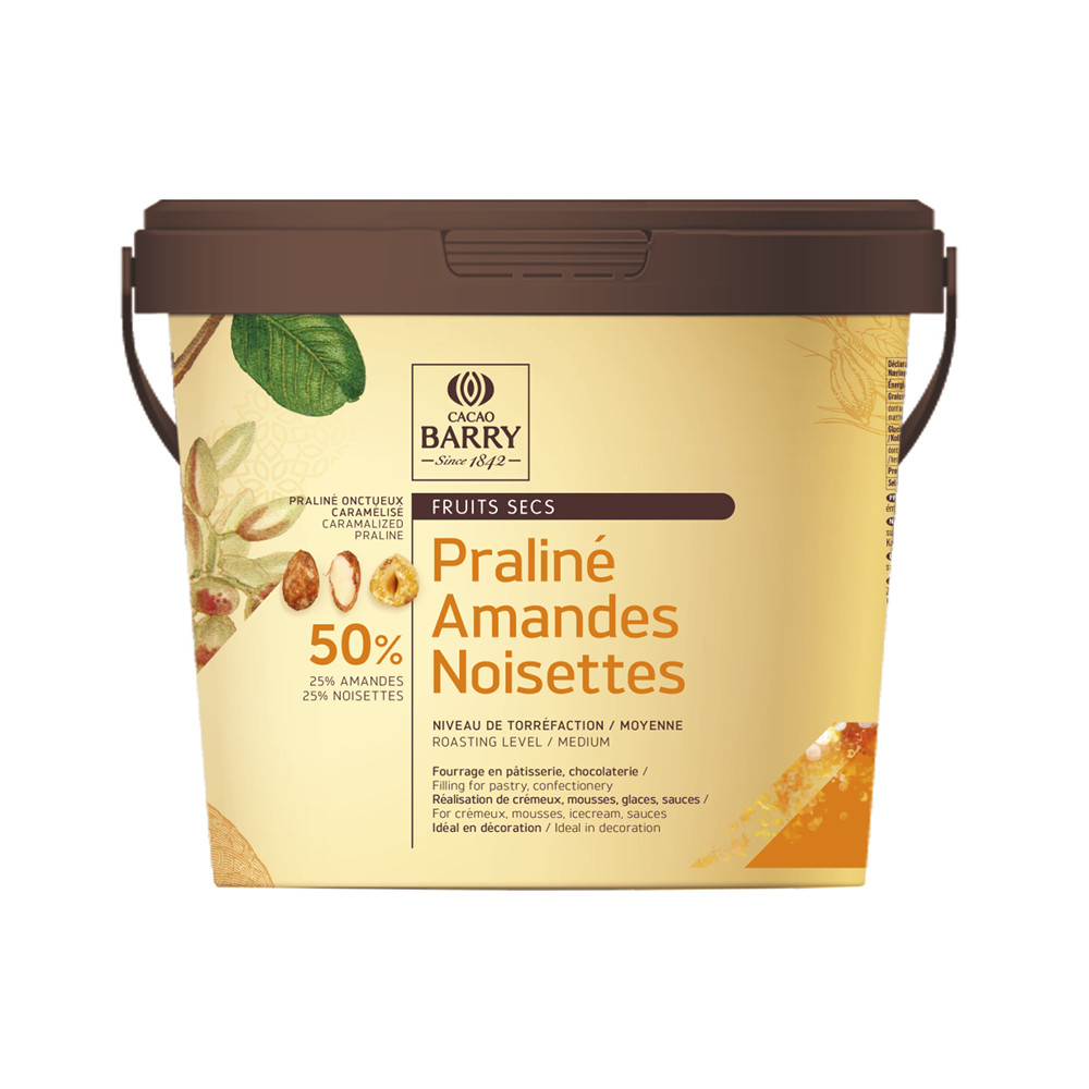 Pâte Pralinée 50% Amande/Noisette 5 kg Cacao Barry