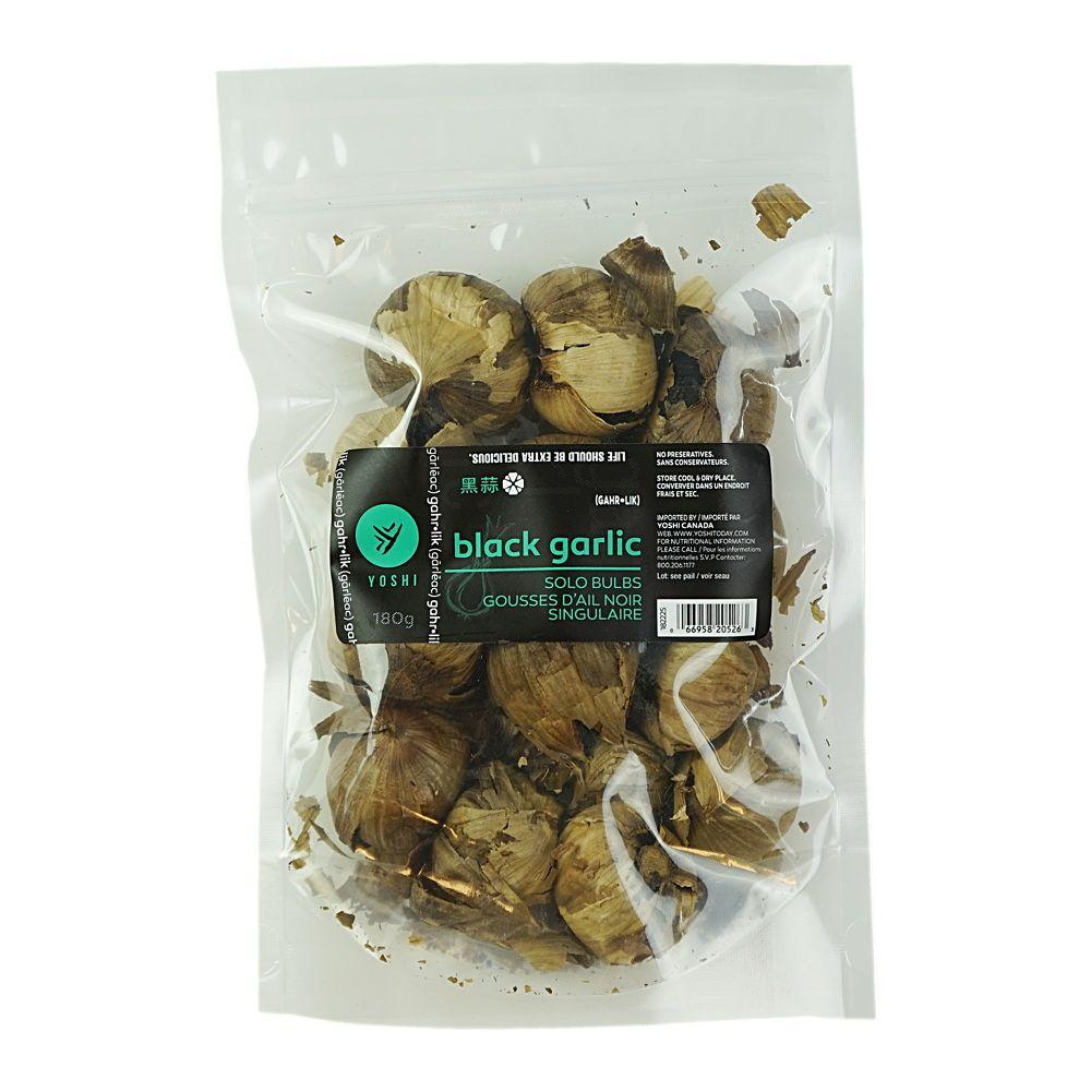 Black Garlic Solo Bulb Peeled 180 g YOSHI