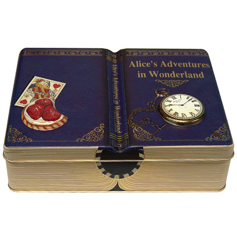 Large Book Alice in Wonderland 1 tin Silver Crane