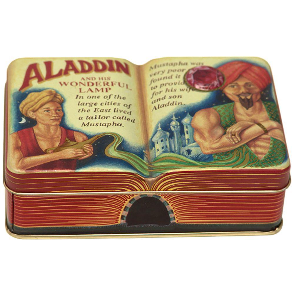 Small Book Aladdin Empty- 1 tin Silver Crane