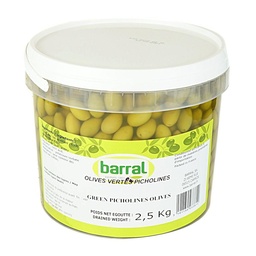 [121837] Olives Vertes Picholine 2.5 kg Barral