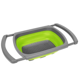 [ARTG-8002G] Silicone Over Sink Collapsible Strainer 39x26.5cm Green Artigee