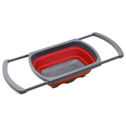 [ARTG-8002R] Silicone Over Sink Collapsible Strainer 39x26.5cm Red Artigee