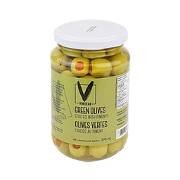 [123166] Green Olives Stuffed with Pimento 370 ml Viniteau