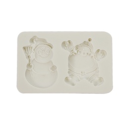 [ARTG-9204] Silicone Mold Snowman/Santa 2 Cavity 1 ct Artigee