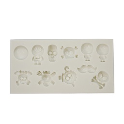 [ARTG-9211] Moule en Silicone Crânes d'Halloween 11 Cavité - 1 ct Artigee