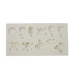 [ARTG-9211] Moule en Silicone Crânes d'Halloween 11 Cavité- 1 ct Artigee