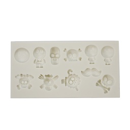 [ARTG-9211] Silicone Mold Halloween Skulls 11 Cavity 1 ct Artigee