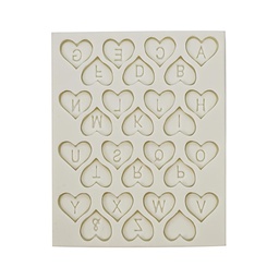 [ARTG-9215] Silicone Mold Heart Alphabet 28 Cavity- 1 ct Artigee