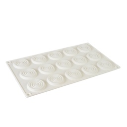 [ARTG-9329] Silicone Mousse Mold Circle Coils 15 Cavity 1 ct Artigee