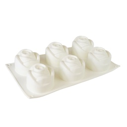 [ARTG-9332] Silicone Mousse Mold Rose 6 Cavity 1 ct Artigee