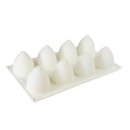 [ARTG-9342] Silicone Mousse Mold Half Egg 8 Cavity 1 ct Artigee