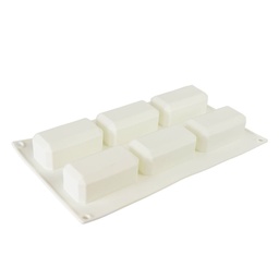 [ARTG-9355] Silicone Mousse Mold Gold Brick 6 Cavity 1 ct Artigee