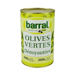 [122032] Olives Vertes Manzanilla Dénoyautée 4.25 L Barral
