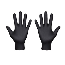 [290275L] Nitrile Disposable Gloves 4mil Black - Large 100 ct TouchFlex