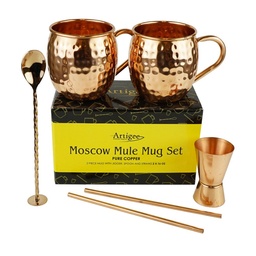 [ARTG-5005] Moscow Mule with Jigger, Spoon, Straws Set Artigee