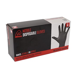 [290276M-10] Nitrile Disposable Gloves Black Medium 10 x 100 ct Almondena