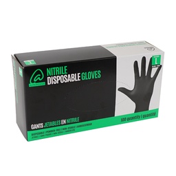 [290276L-10] Nitrile Disposable Gloves Black Large 10 x 100 ct Almondena