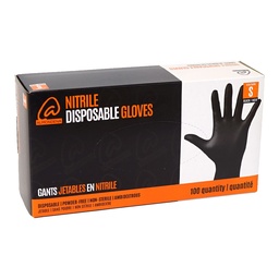 [290277S] Gants jetables en nitrile noirs petits 100 ct Almondena