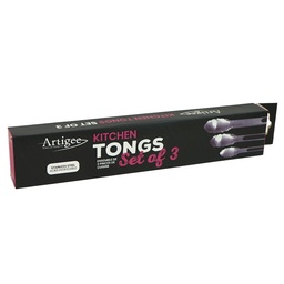 [ARTG-8130] Tongs Set of 3 Stainless Steel 1 pc Artigee