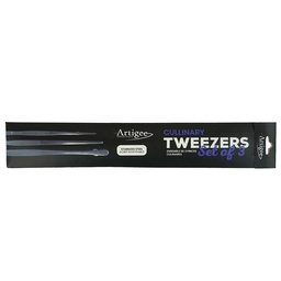 [ARTG-8131] Culinary Tweezers Set of 3 Stainless Steel 1 pc Artigee