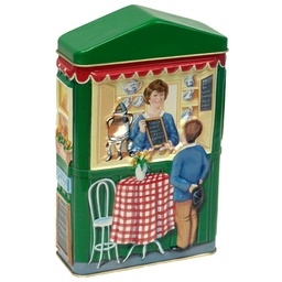 [912137] Kiosk Cafe Embossed Empty- 1 tin Silver Crane