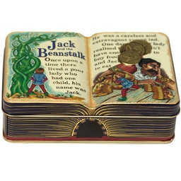 [915012] Small Book Jack & Bean Empty 1 tin Silver Crane